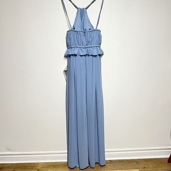 NWT Dress The Population Periwinkle Blue Goddess Athena Gown Sz L 10/12 - Picture 6 of 9